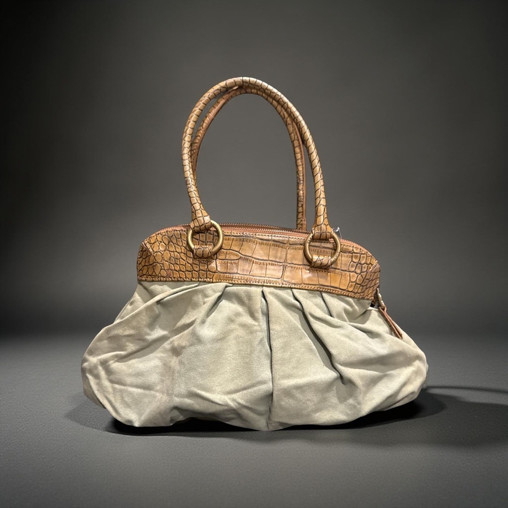 Simply Vera Vera Wang Tan and Olive Green Satchel